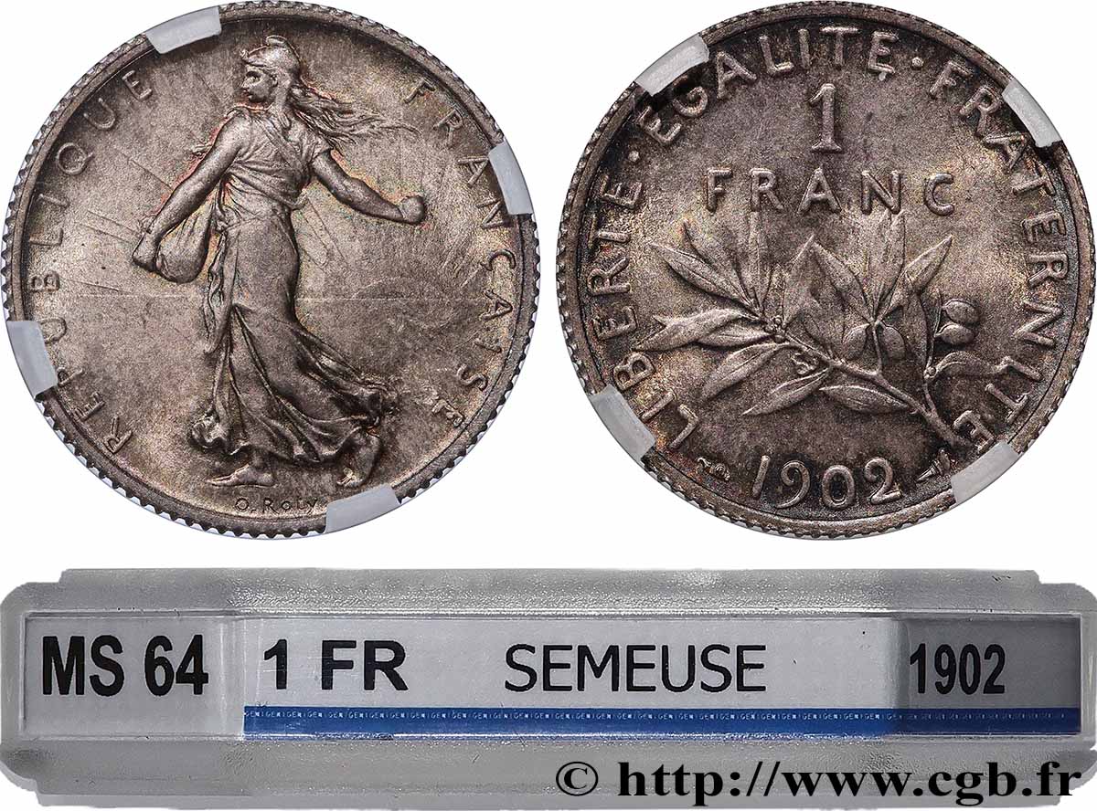 1 franc Semeuse 1902 Paris F.217/7 MS64 GENI