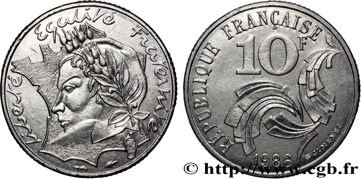 10 francs Jimenez 1986  F.373/2 SUP+ 