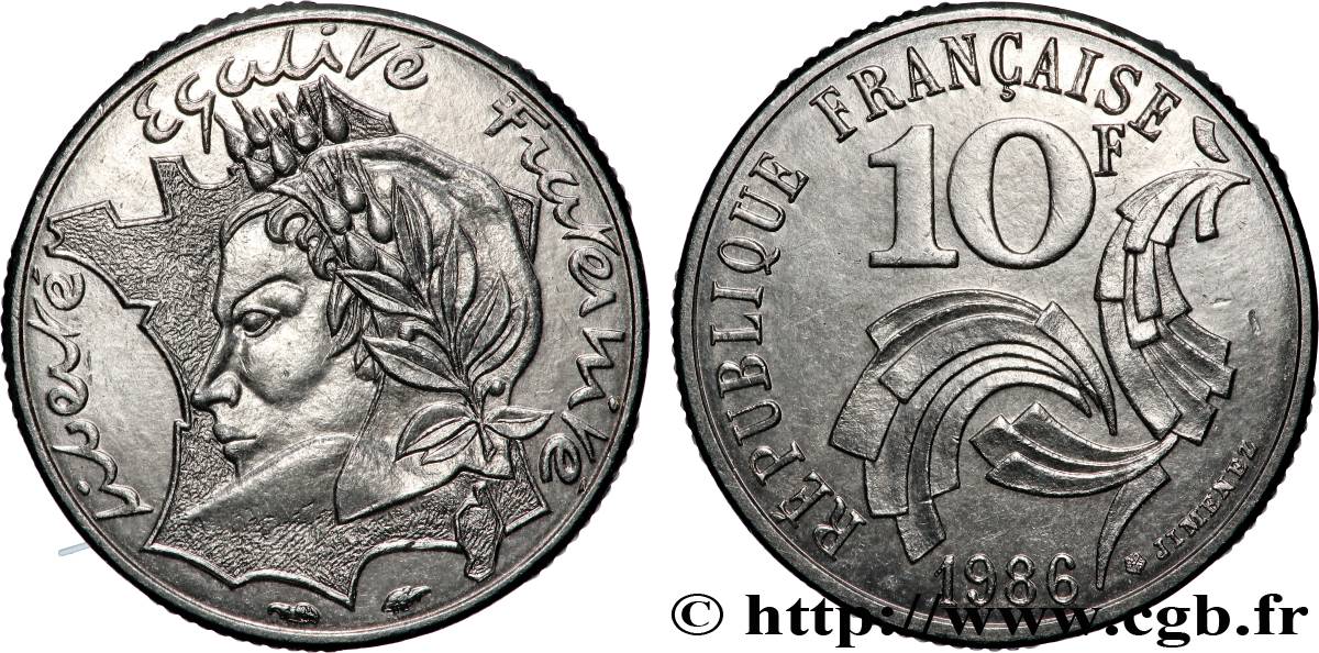 10 francs Jimenez 1986  F.373/2 SUP+ 