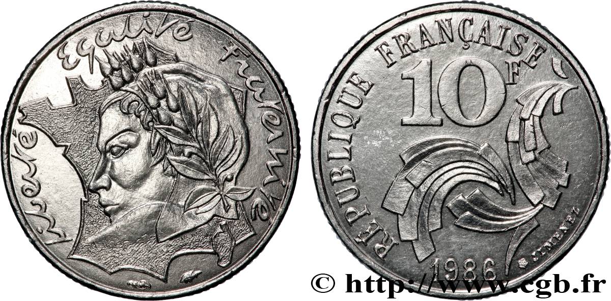 10 francs Jimenez 1986  F.373/2 MS 