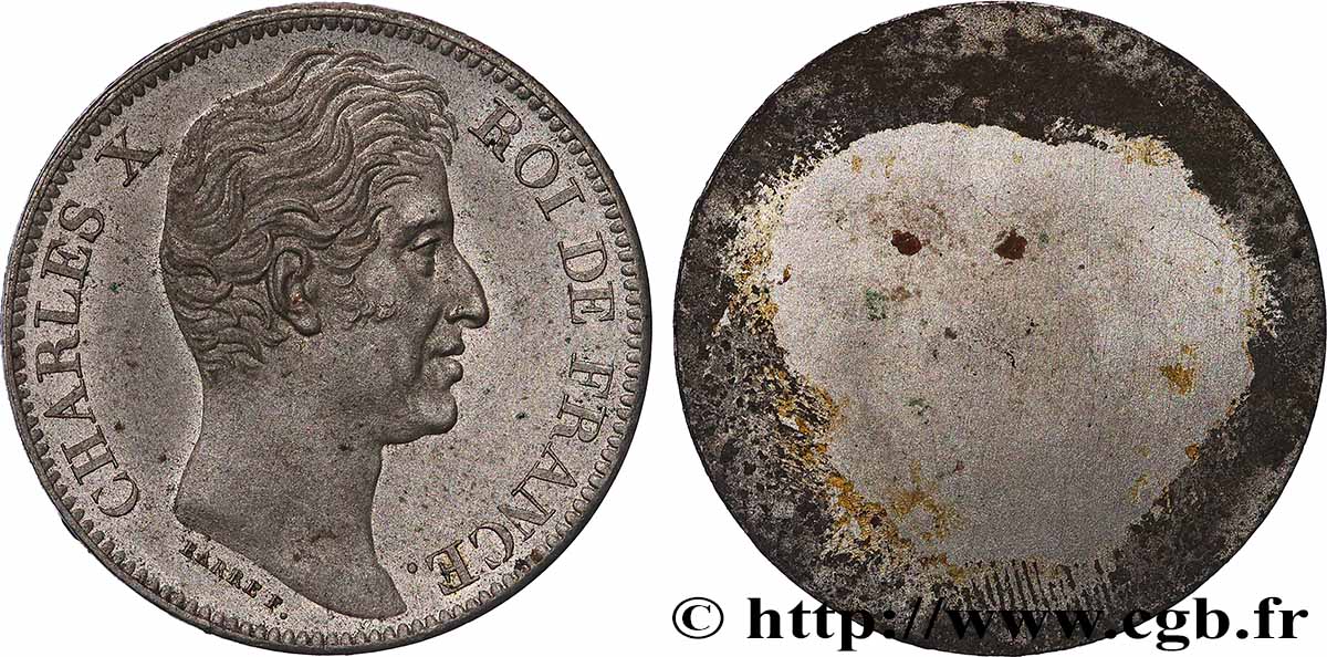 Essai uniface d’avers de 40 francs par Barre, 2e Phase n.d. Paris T.T.3050 b.1 SPL 