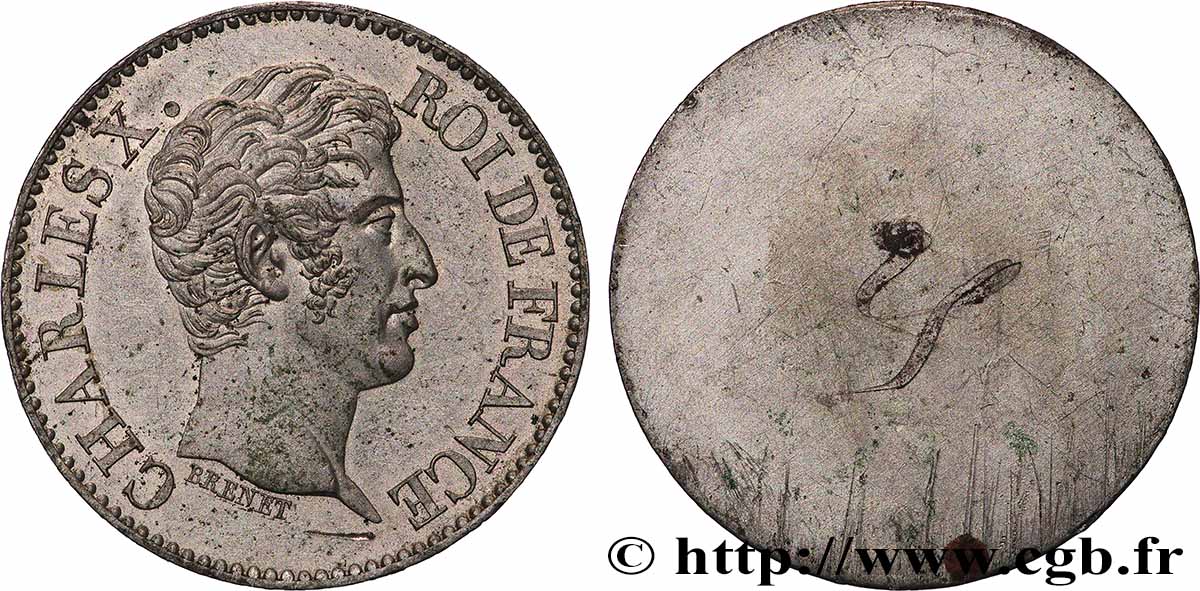 Essai uniface d’avers de 40 francs par Brenet n.d. Paris T.T.3052 1 SUP+ 