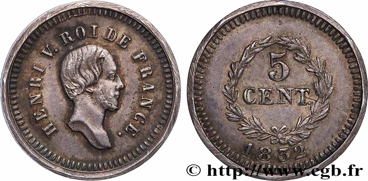 5 centimes 1832  T.T.4803 1 AU 