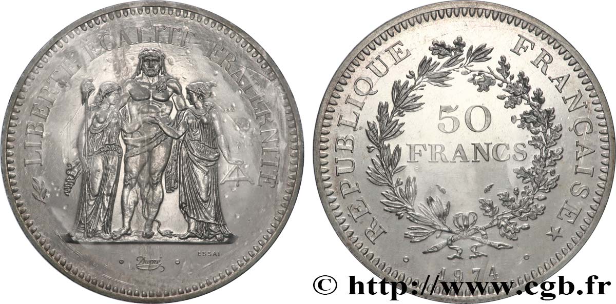 Essai de 50 francs Hercule 1974 Pessac F.427/1 FDC 