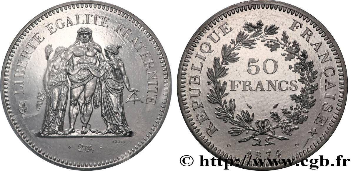 Essai de 50 francs Hercule 1974 Pessac F.427/1 MS 