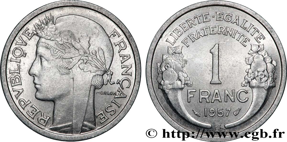 1 franc Morlon, légère 1957 Beaumont-Le-Roger F.221/20 SUP62 