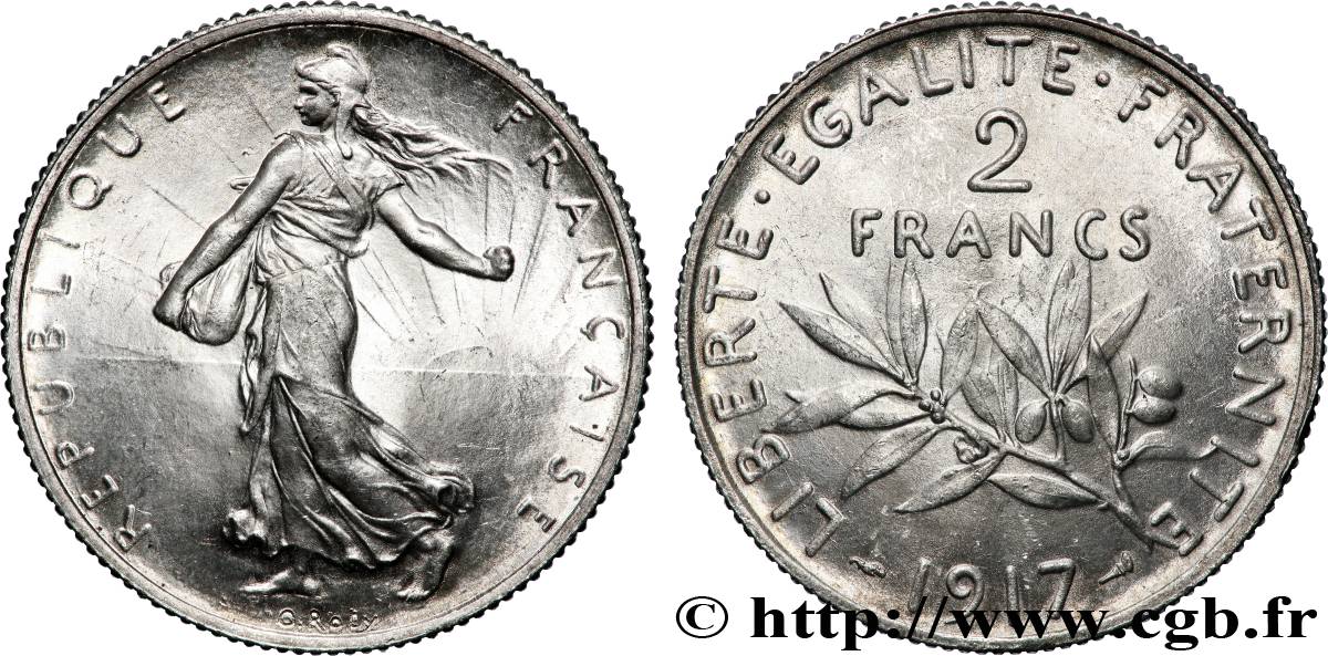 2 francs Semeuse 1917  F.266/19 fST63 