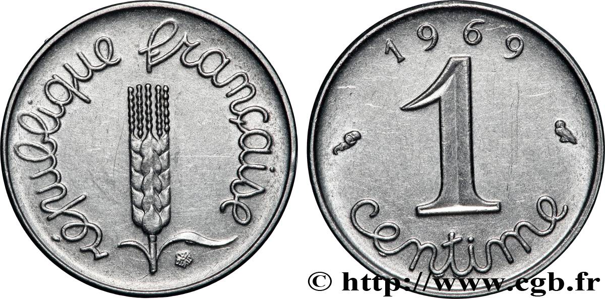 1 centime Épi, avec rebord 1969 Paris F.106/17 AU 