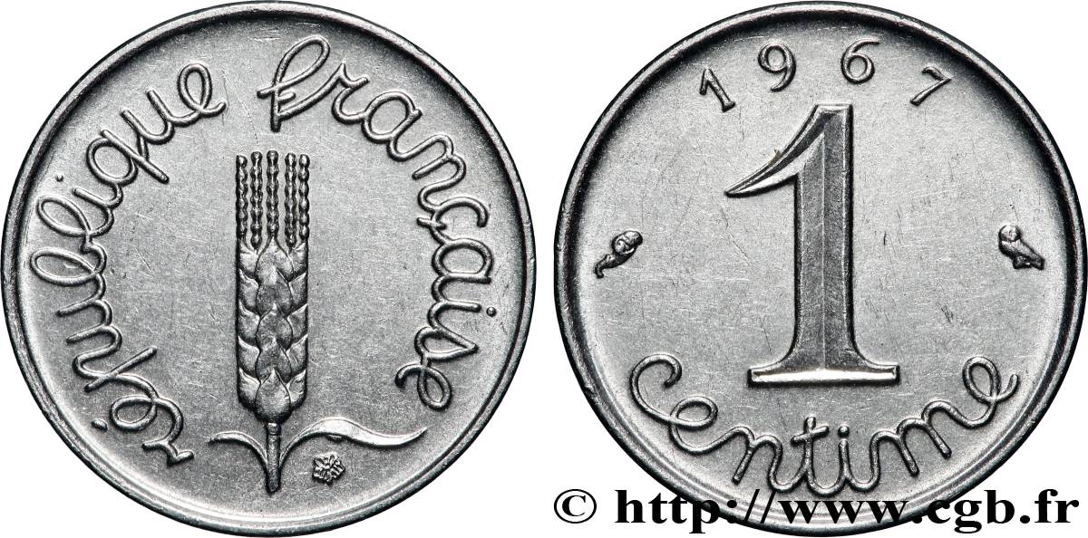 1 centime Épi, avec rebord 1967 Paris F.106/14 SUP 