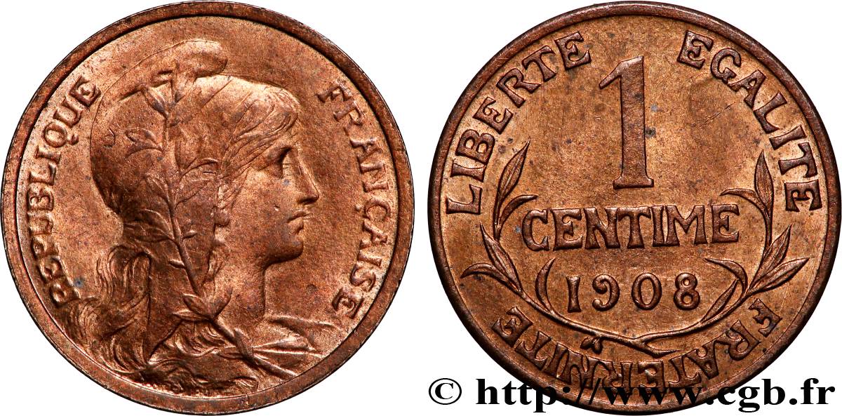 1 centime Daniel-Dupuis 1908 Paris F.105/10 MS62 