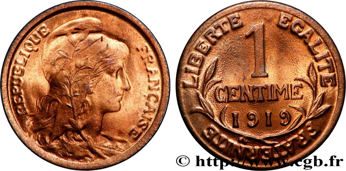 1 centime Daniel-Dupuis 1919  F.105/18 MS65 