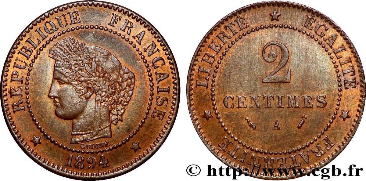 2 centimes Cérès 1894 Paris F.109/20 MS 
