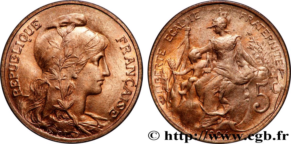 5 centimes Daniel-Dupuis 1904  F.119/14 MS65 