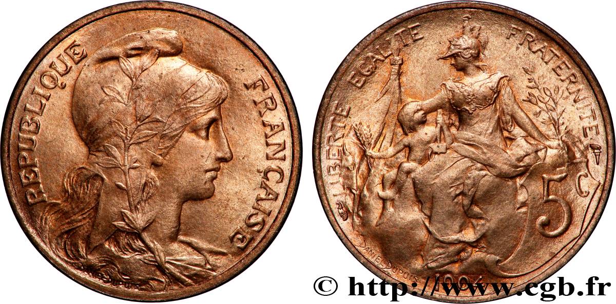 5 centimes Daniel-Dupuis 1904  F.119/14 MS64 