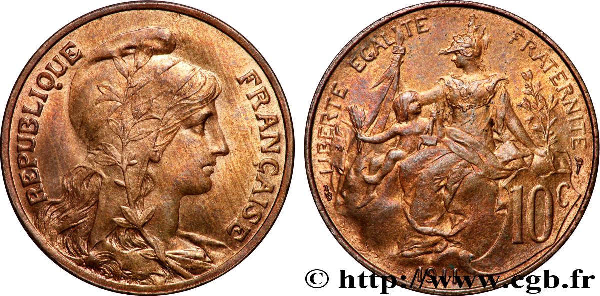 10 centimes Daniel-Dupuis 1911  F.136/20 SPL64 