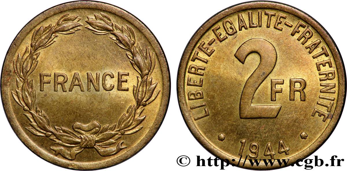 2 francs France 1944  F.271/1 SPL63 