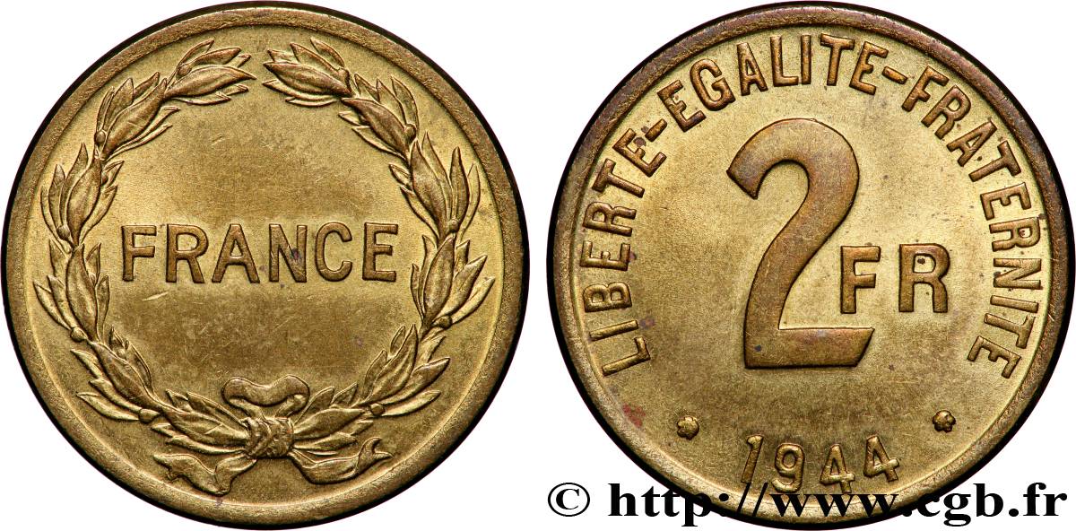 2 francs France 1944  F.271/1 SPL63 