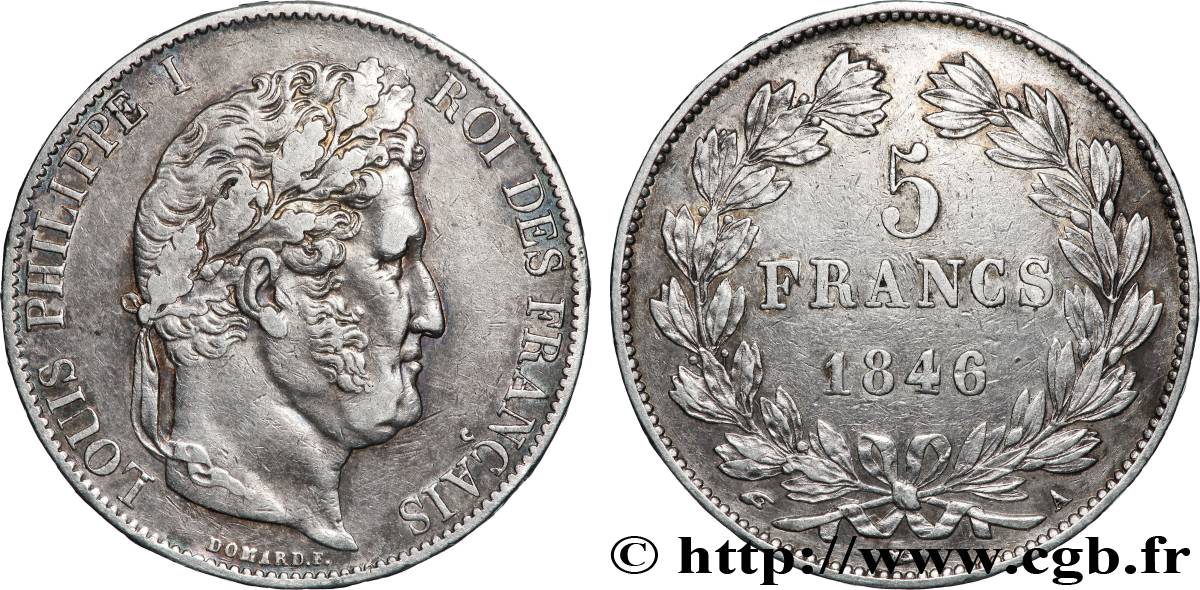 5 francs IIIe type Domard 1846 Paris F.325/10 TTB 