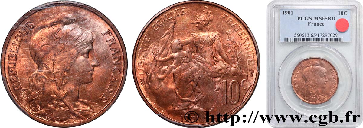 10 centimes Daniel-Dupuis 1901  F.136/10 FDC65 PCGS