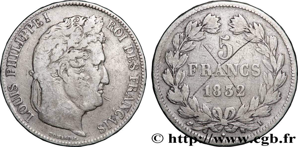 5 francs, IIe type Domard 1832 Limoges F.324/6 S 