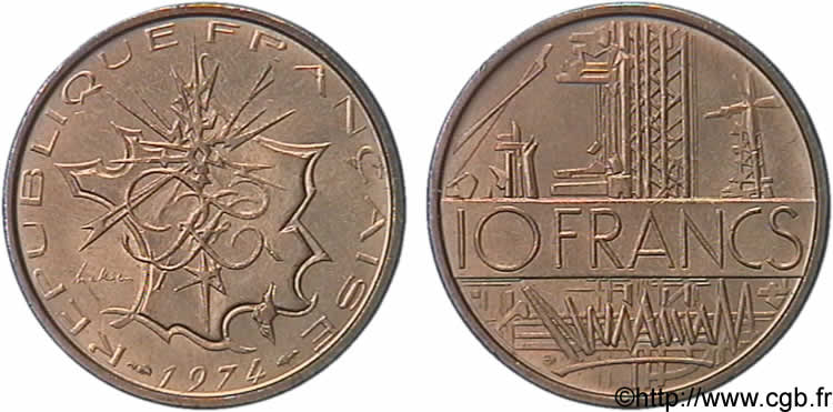 10 francs Mathieu, tranche A 1974 Pessac F.365/2 FDC65 