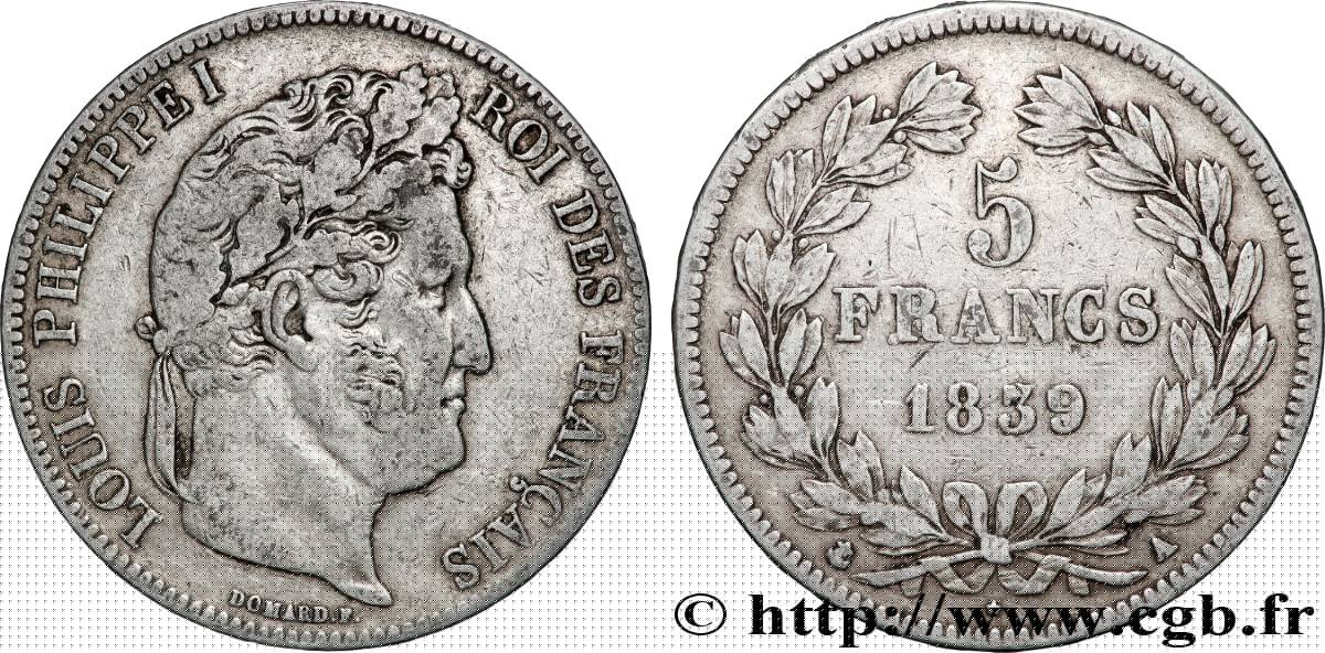 5 francs IIe type Domard 1839 Paris F.324/75 fSS 