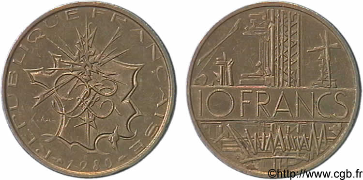 10 francs Mathieu, tranche A 1980 Pessac F.365/8 AU58 