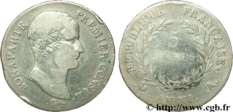 5 francs Bonaparte Premier Consul 1803 Paris F.301/1 B10 