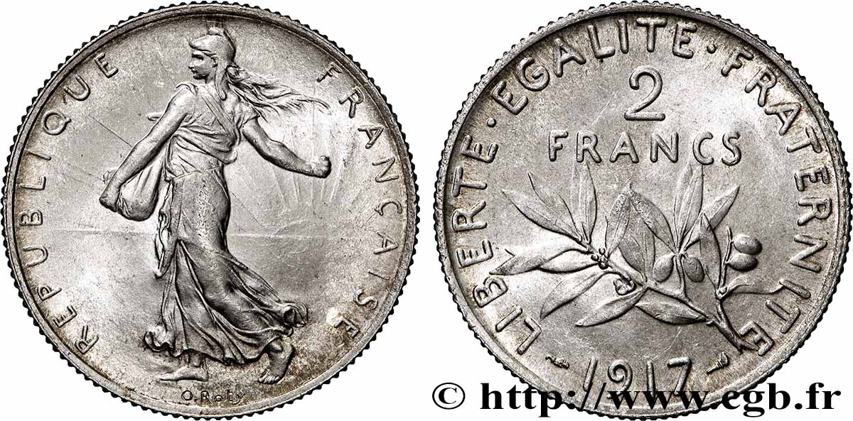 2 francs Semeuse 1917  F.266/19 SPL63 