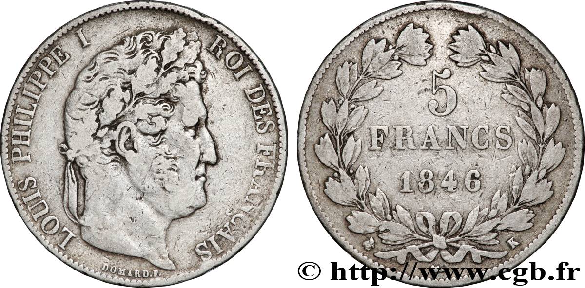 5 francs IIIe type Domard 1846 Bordeaux F.325/12 S 