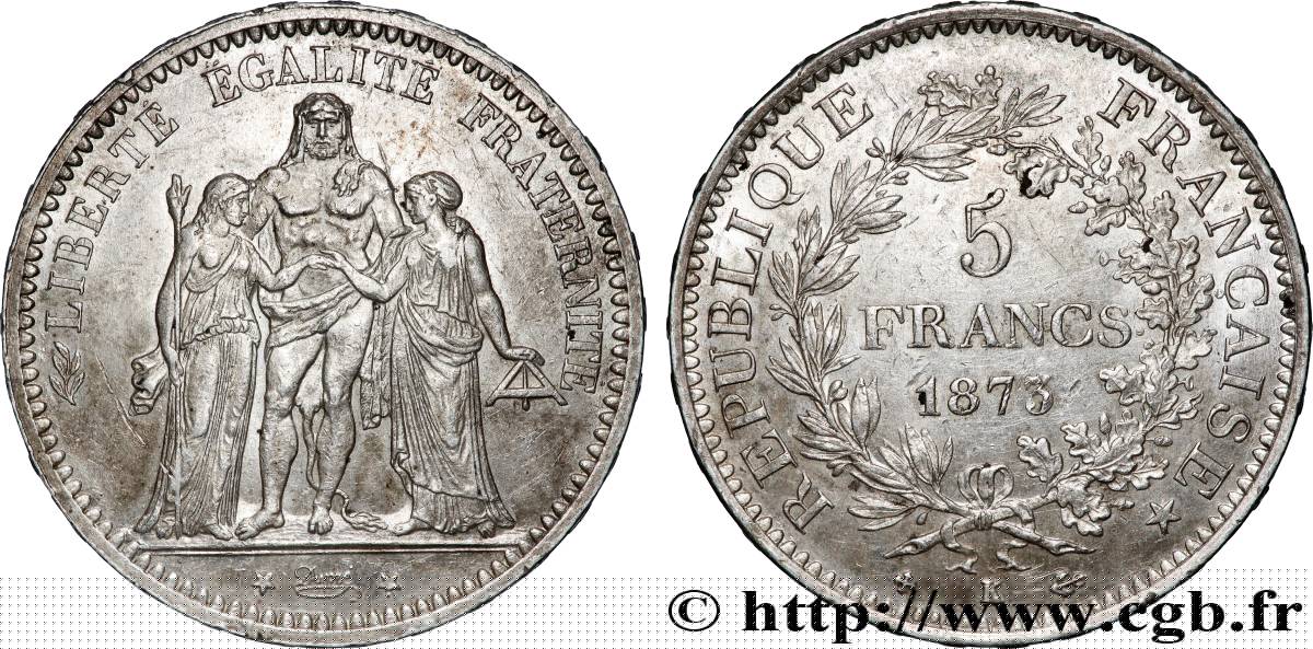 5 francs Hercule 1873 Bordeaux F.334/11 SUP 
