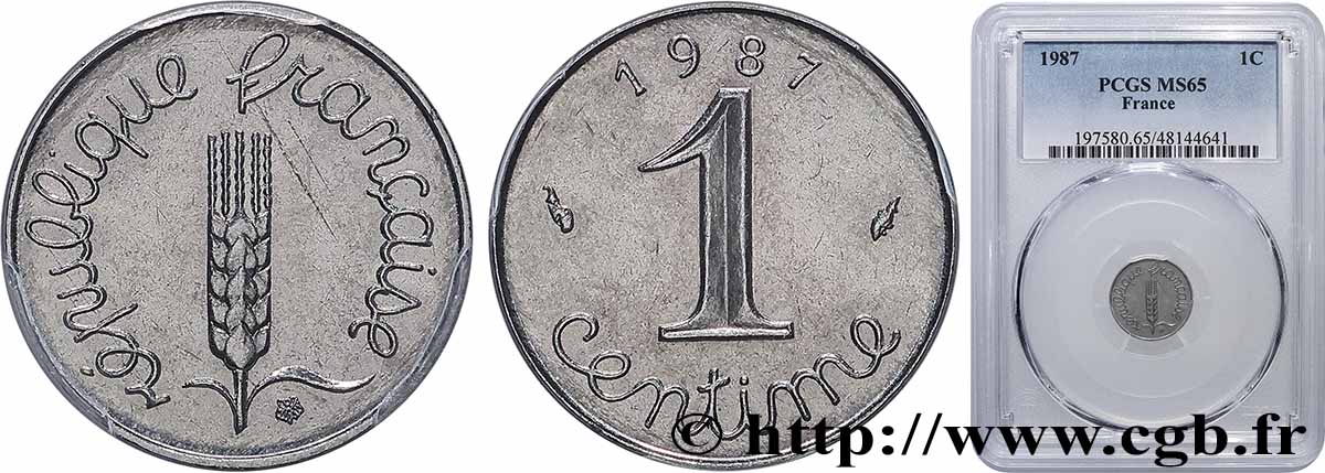 1 centime Épi 1987 Pessac F.106/44 FDC65 PCGS