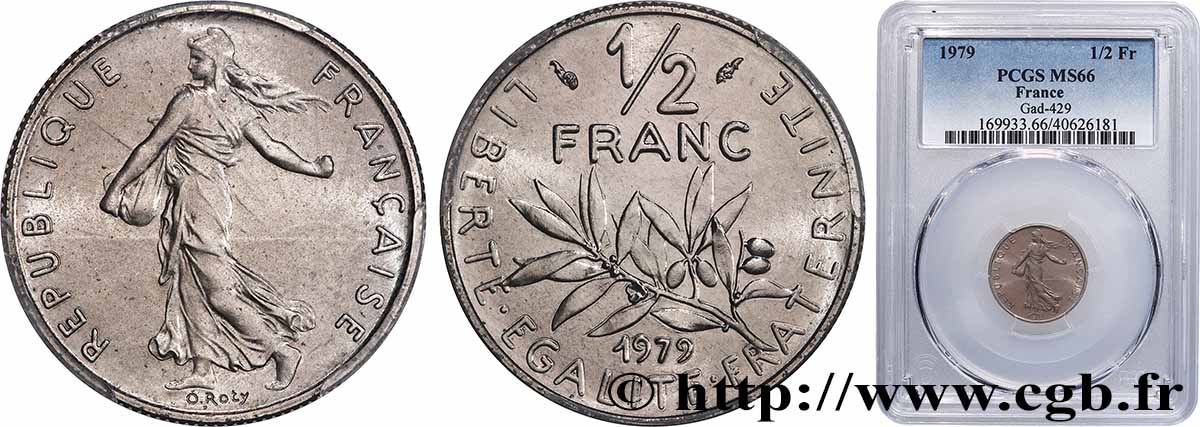1/2 franc Semeuse 1979 Pessac F.198/18 FDC66 PCGS