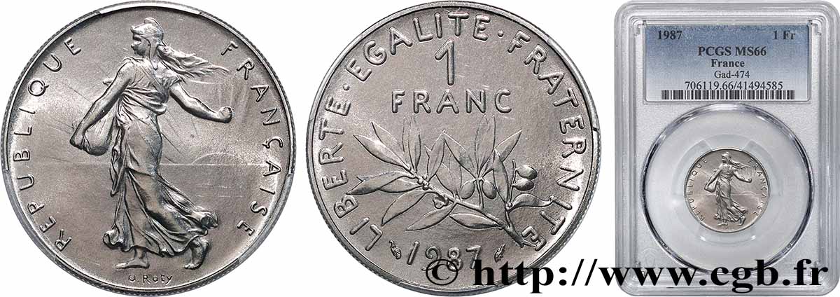 1 franc Semeuse 1987 Pessac F.226/32 FDC66 PCGS
