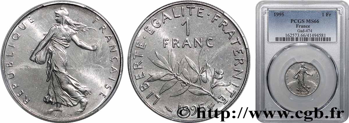 1 franc Semeuse, nickel, Brillant Universel 1995 Pessac F.226/43 FDC66 PCGS