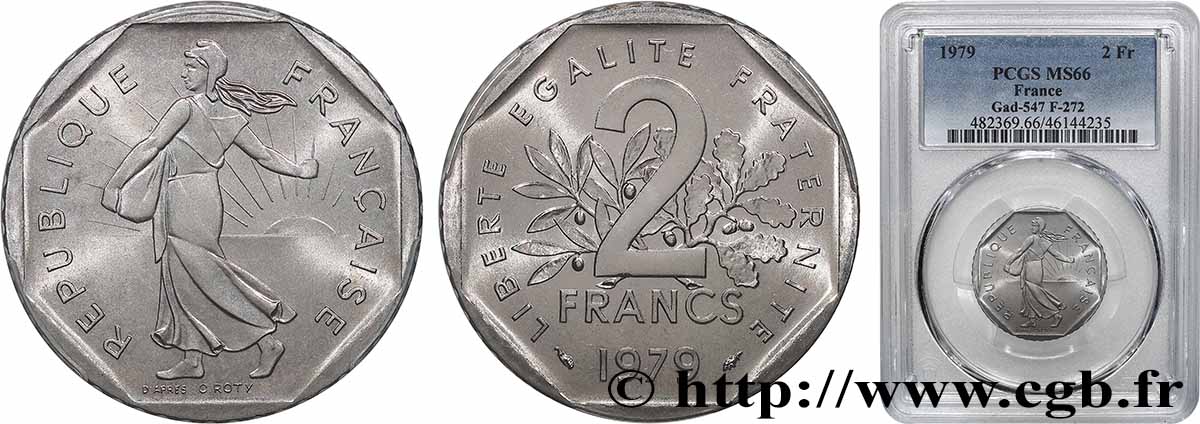 2 francs Semeuse, nickel 1979 Pessac F.272/3 MS66 PCGS