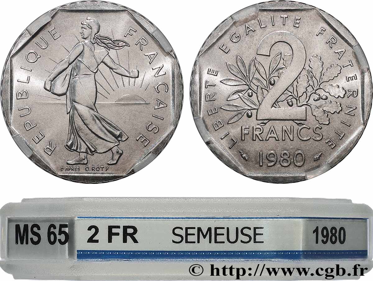 2 francs Semeuse, nickel 1980  F.272/4 MS65 GENI