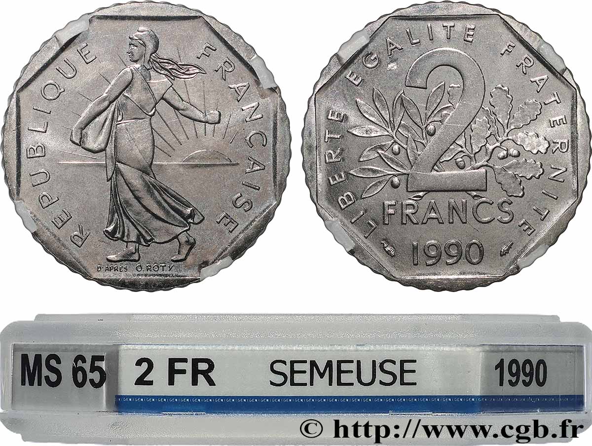 2 francs Semeuse, nickel 1990 Pessac F.272/14 FDC65 GENI