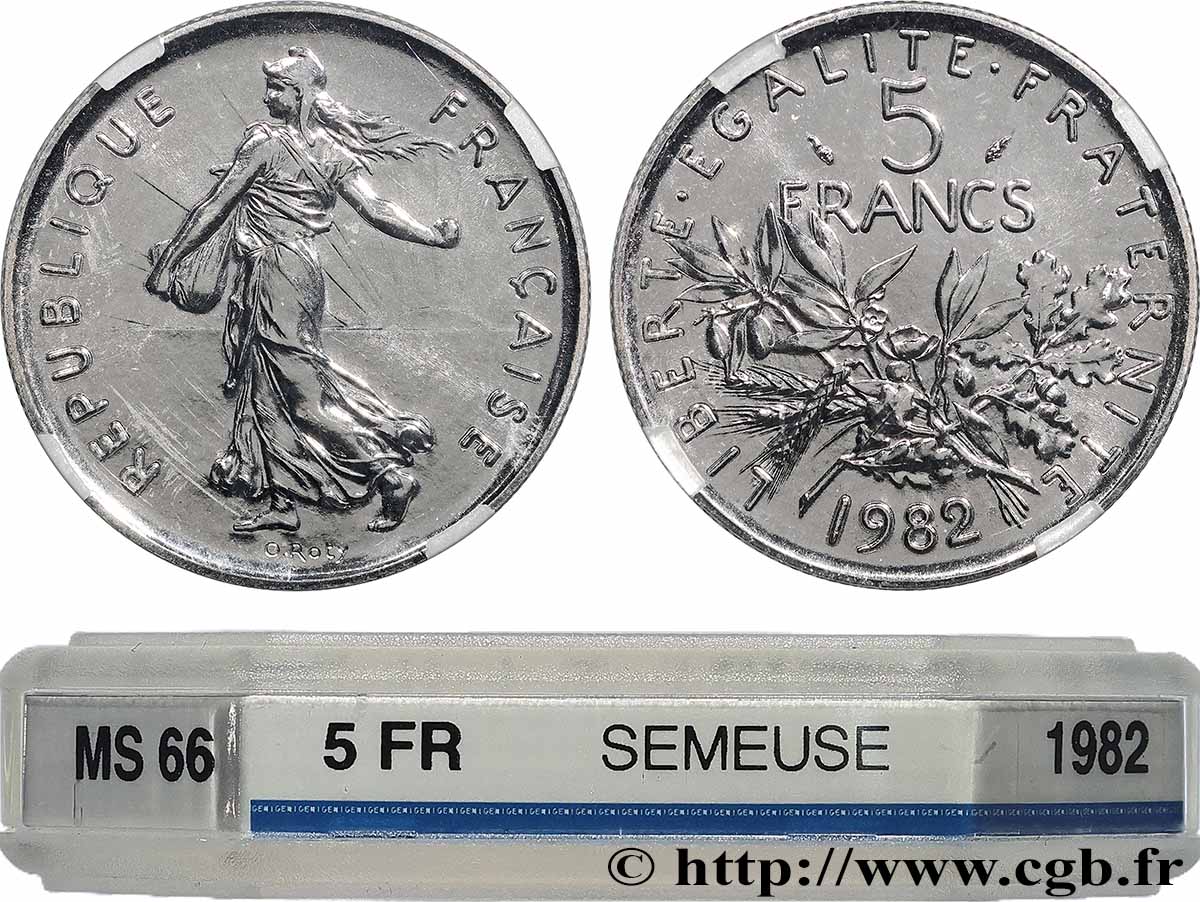 5 francs Semeuse, nickel 1982 Pessac F.341/14 FDC66 GENI