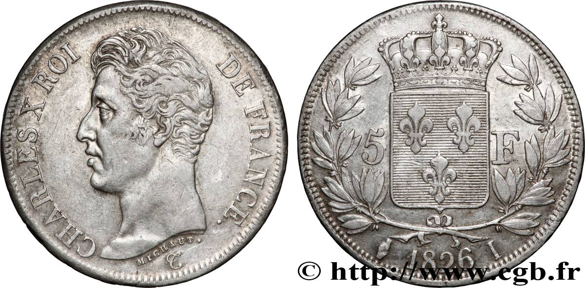 5 francs Charles X, 1er type 1826 Limoges F.310/20 BB 
