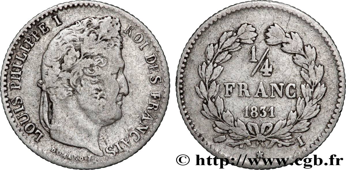 1/4 franc Louis-Philippe 1831 Limoges F.166/6 TB 