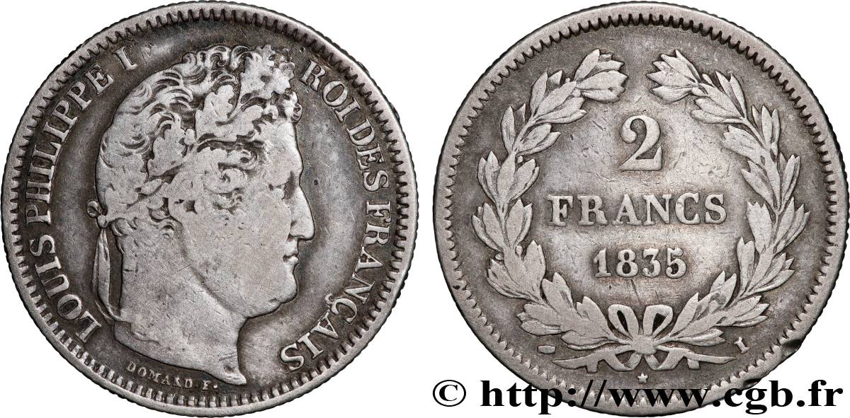 2 francs Louis-Philippe 1835 Limoges F.260/46 TB20 