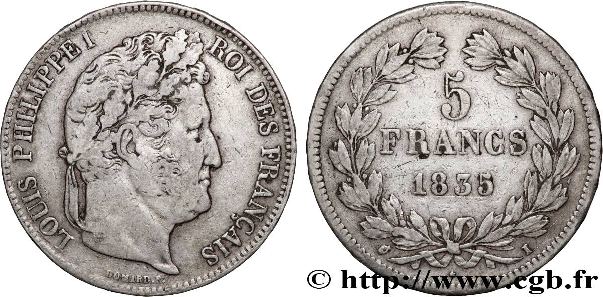 5 francs IIe type Domard 1835 Limoges F.324/47 BC25 