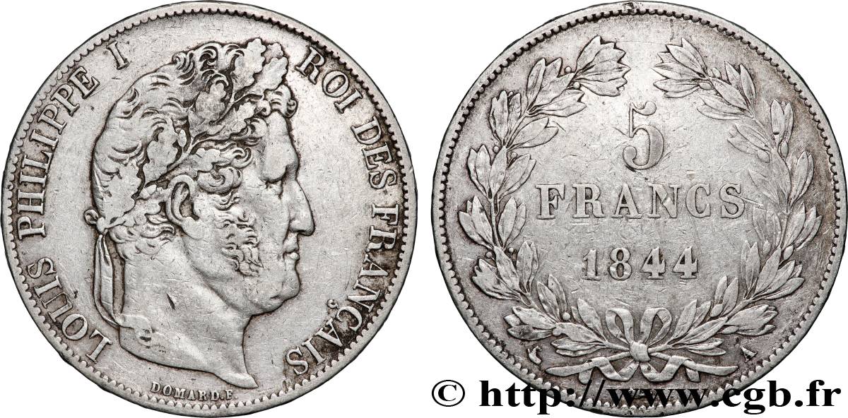 5 francs IIIe type Domard 1844 Paris F.325/1 q.BB 