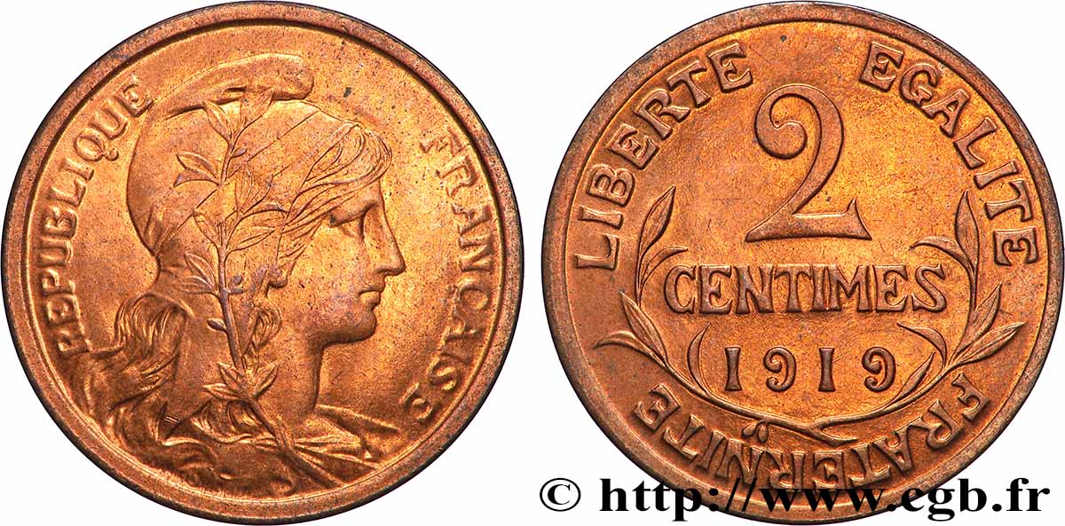 2 centimes Daniel-Dupuis 1919 Paris F.110/19 MS62 