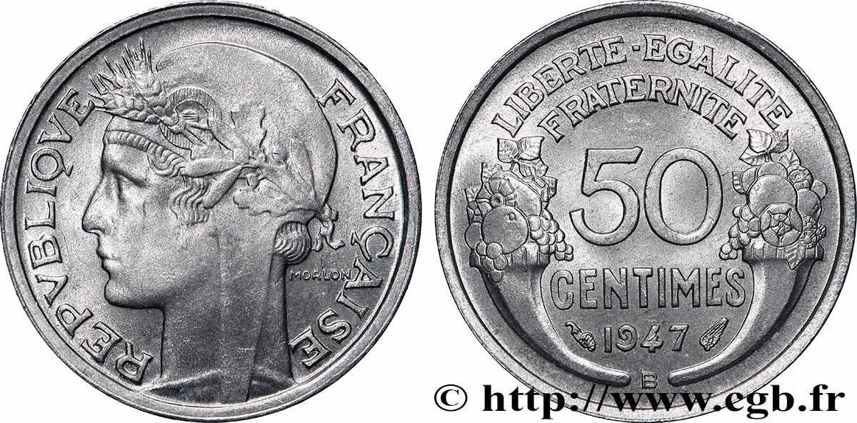 50 centimes Morlon, légère 1947 Beaumont-le-Roger F.194/11 SPL63 