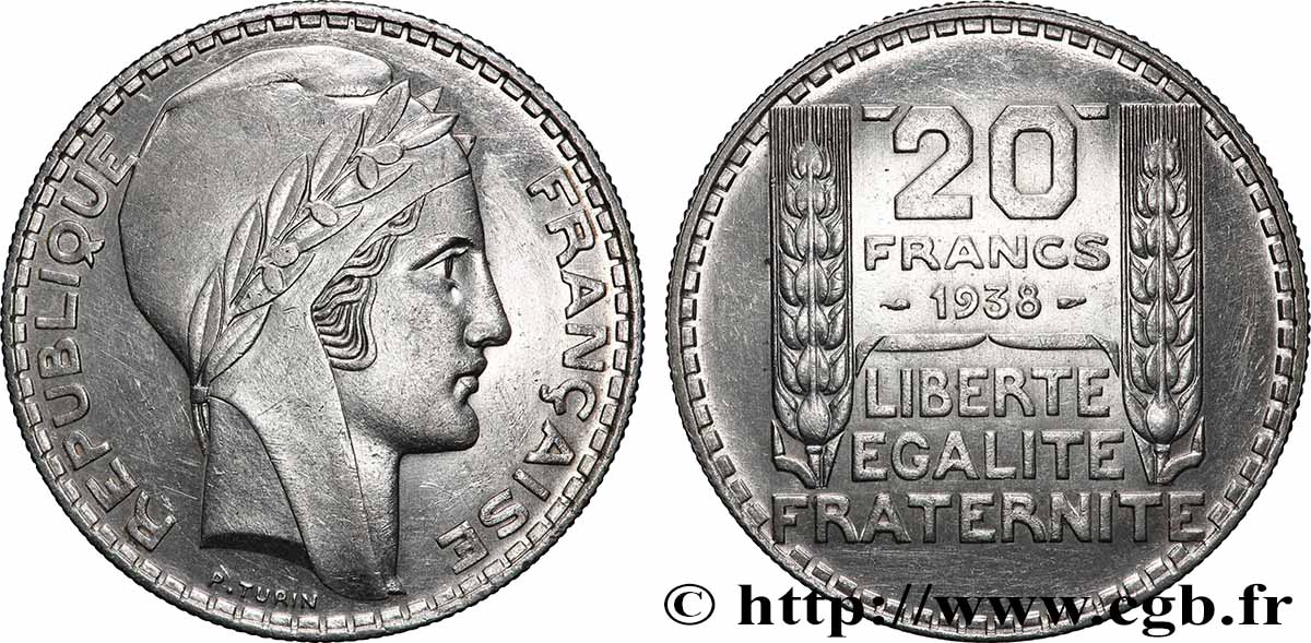20 francs Turin 1938  F.400/9 SUP60 