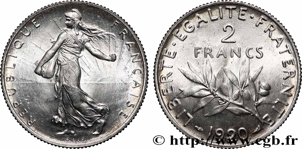 2 francs Semeuse 1920  F.266/22 SPL64 