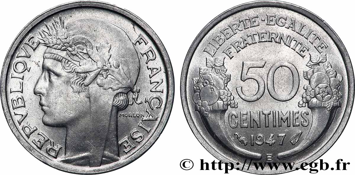 50 centimes Morlon, légère 1947 Beaumont-le-Roger F.194/11 SC63 