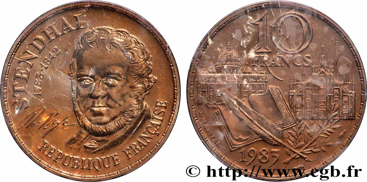 Essai de 10 francs Stendhal, Tranche A 1983 Pessac F.368/1 ST 